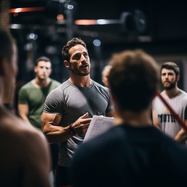 Sports team with coach demonstrating Trume's organizational features